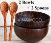 Eco Friendly Coconut bowls with Spoon Fork Knife Coconut wooden Cutlery - CBSFK404 - anh 2