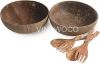 Eco Friendly Coconut bowls with Spoon Fork Knife Coconut wooden Cutlery - CBSFK404 - anh 3