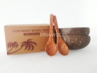 Set Coconut: 2 bowls + 2 Spoons + 2 Forks in Craft box - SCCBS0202