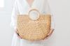 Handwoven straw, Seagrass, water hyacinth women bag - anh 3