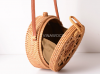 Hand woven Round Rattan bag - anh 1