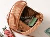 Hand woven Round Rattan bag - anh 5